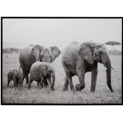 Elephant Family wood/paper framed