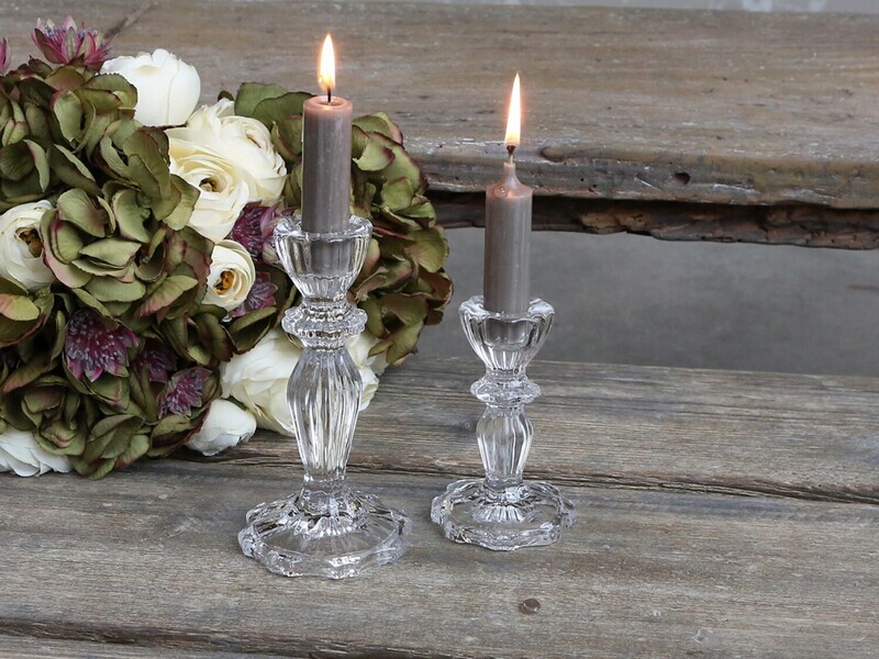 Clear Glass Candle Holders Tall