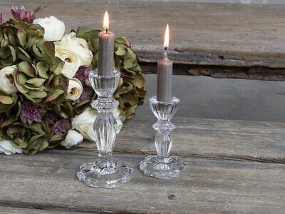 Clear Glass Candle Holders Small