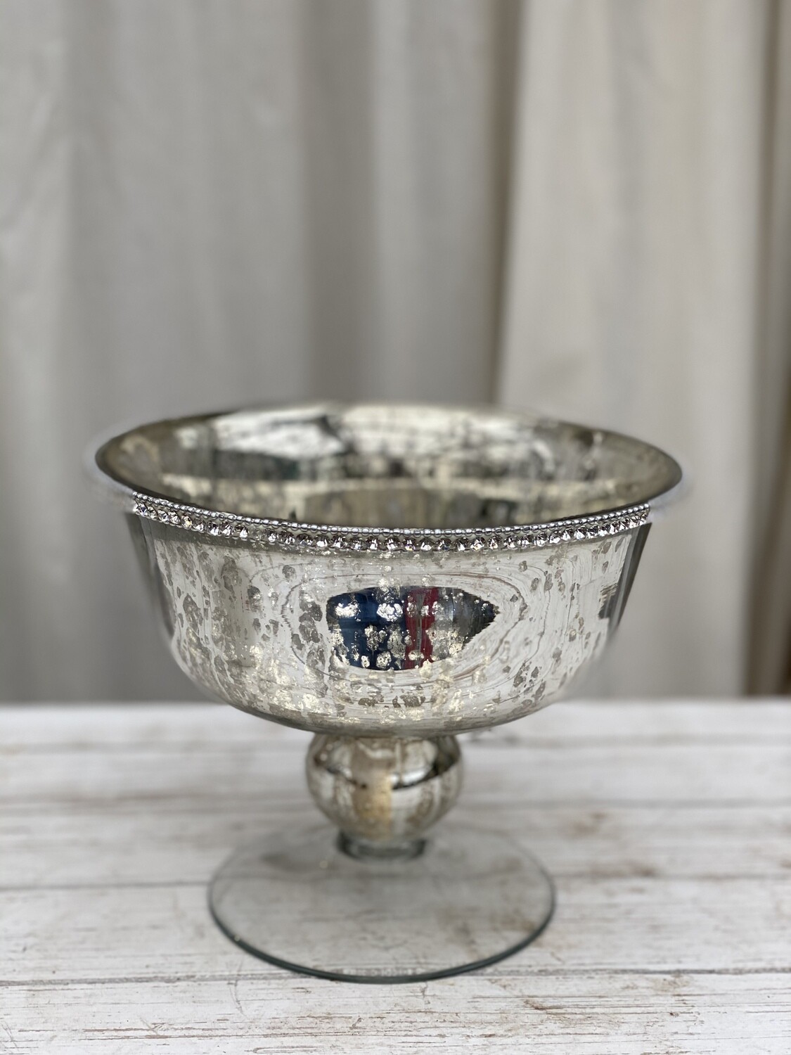 Footed Mercury Glass Urn