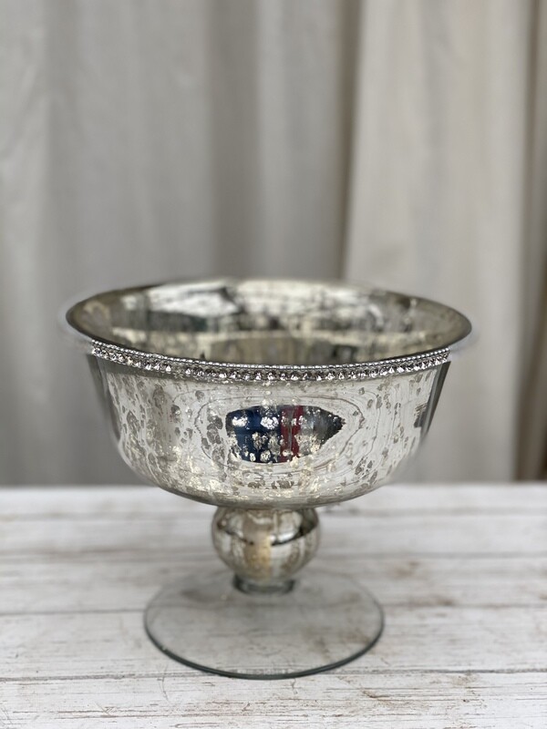 Footed Mercury Glass Urn