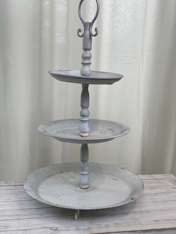 Cake Tray White Metal