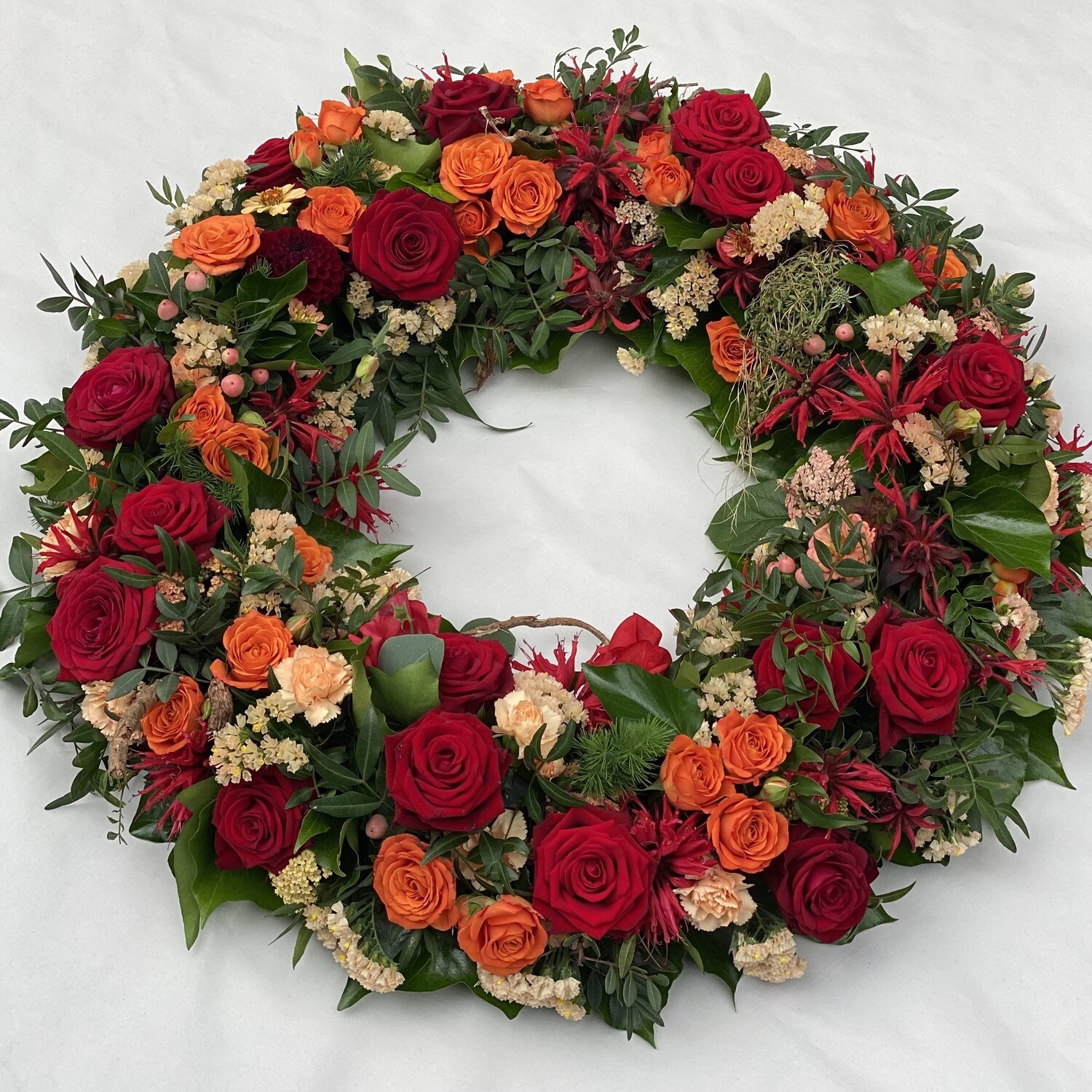 Trauerkranz 45cm Rot/Orange