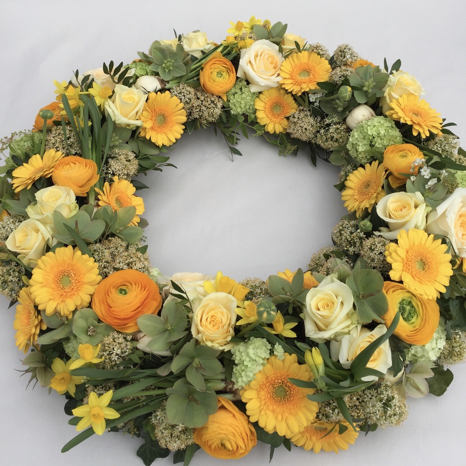 Trauerkranz 45cm Gelb