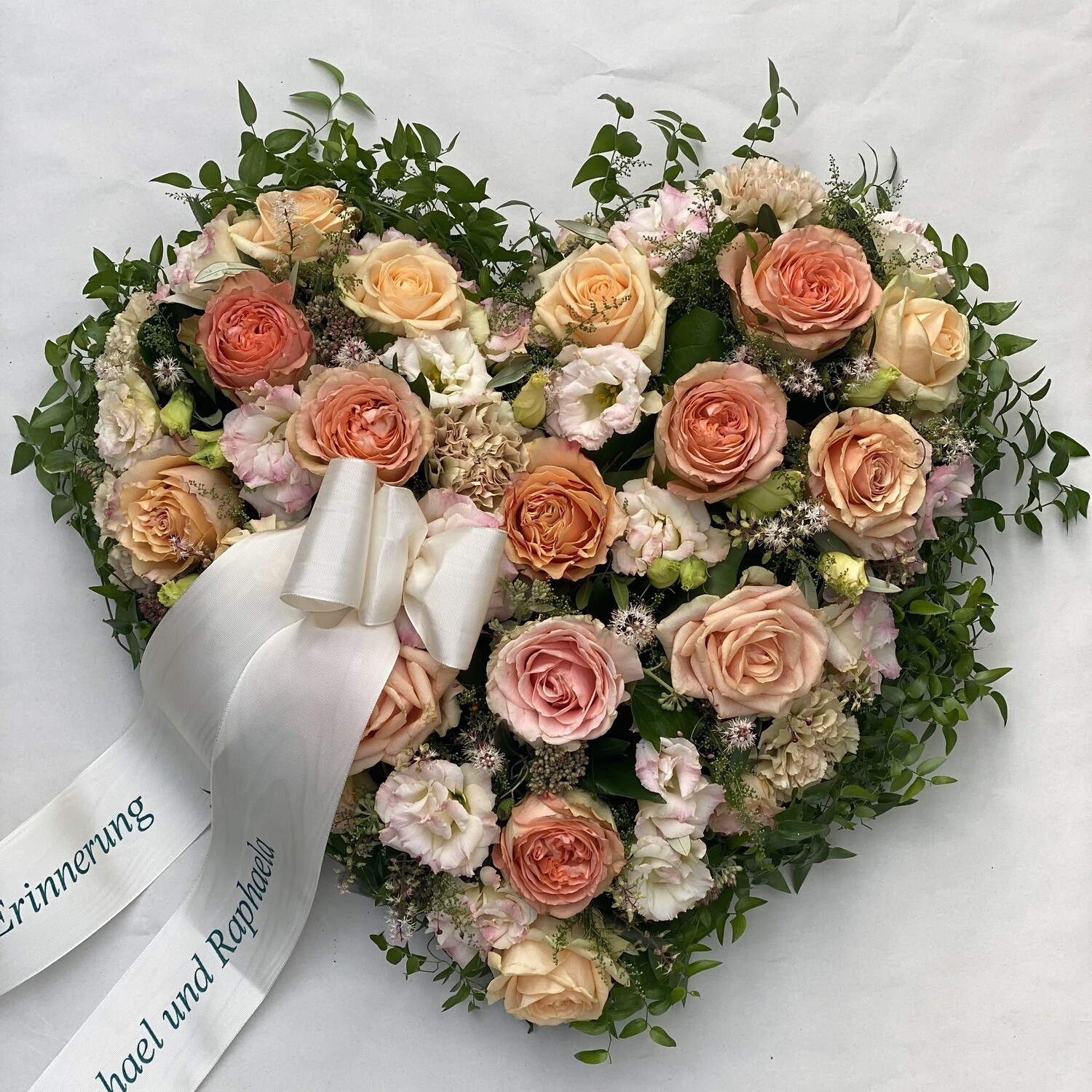 Trauerherz 45cm Lachs/Rosa