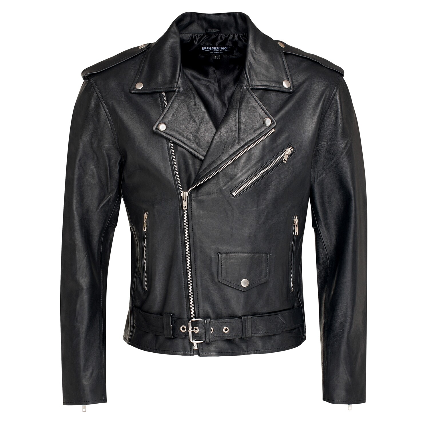 Bohmberg BRANDIDO Men's Leather Jacket made of soft Goat Nappa Leather in the classic Brando cut