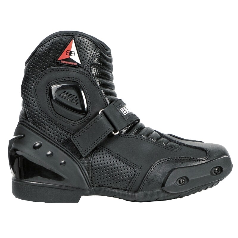 Bohmberg® AUDAX Motorcycle Boots made of sturdy Leather with attached Hard Shell Protectors