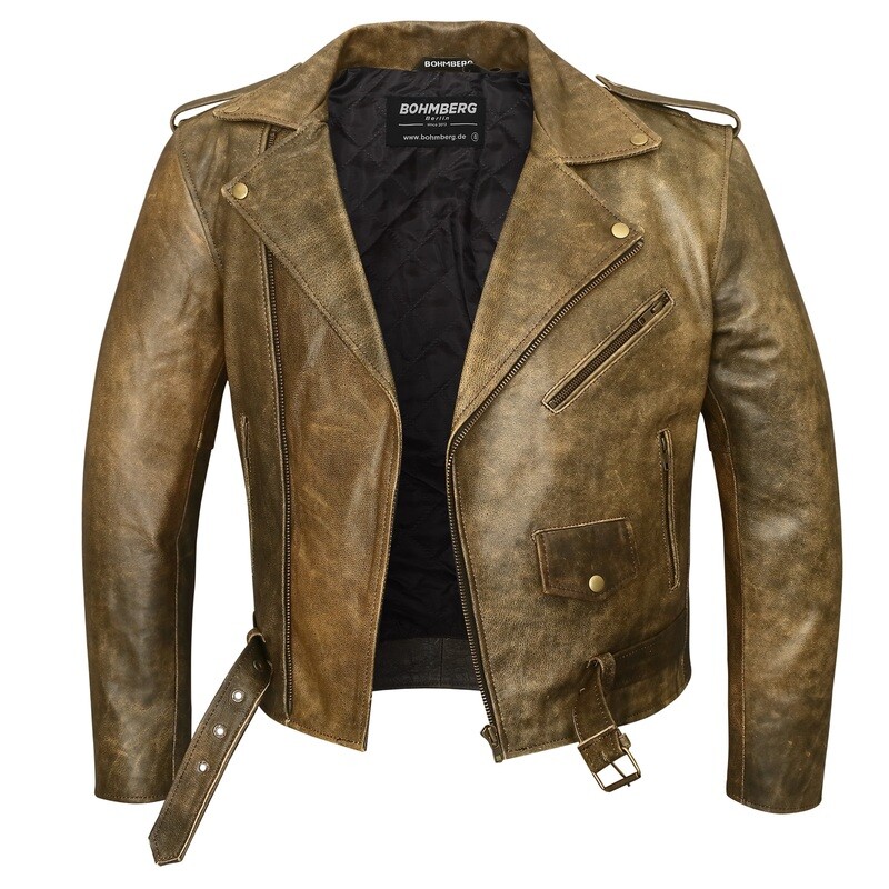 "The Antik Classic" Bohmberg Biker Jacket made of Pull-up Leather
