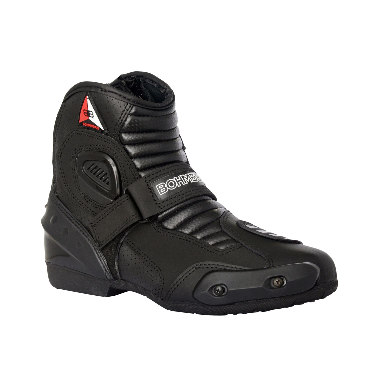 Bohmberg® AUDAX Motorcycle Boots made of sturdy Leather with attached Hard Shell Protectors
