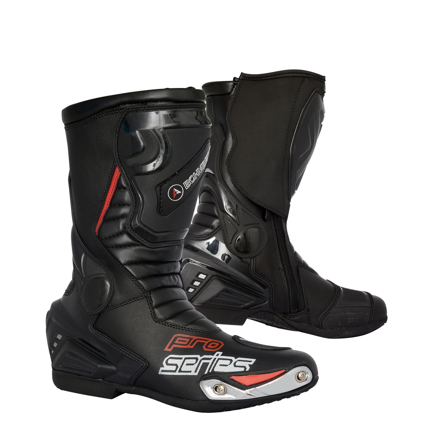 Bohmberg Pro-Series Motorcycle Boots with Zipper, Protectors and Air Vents