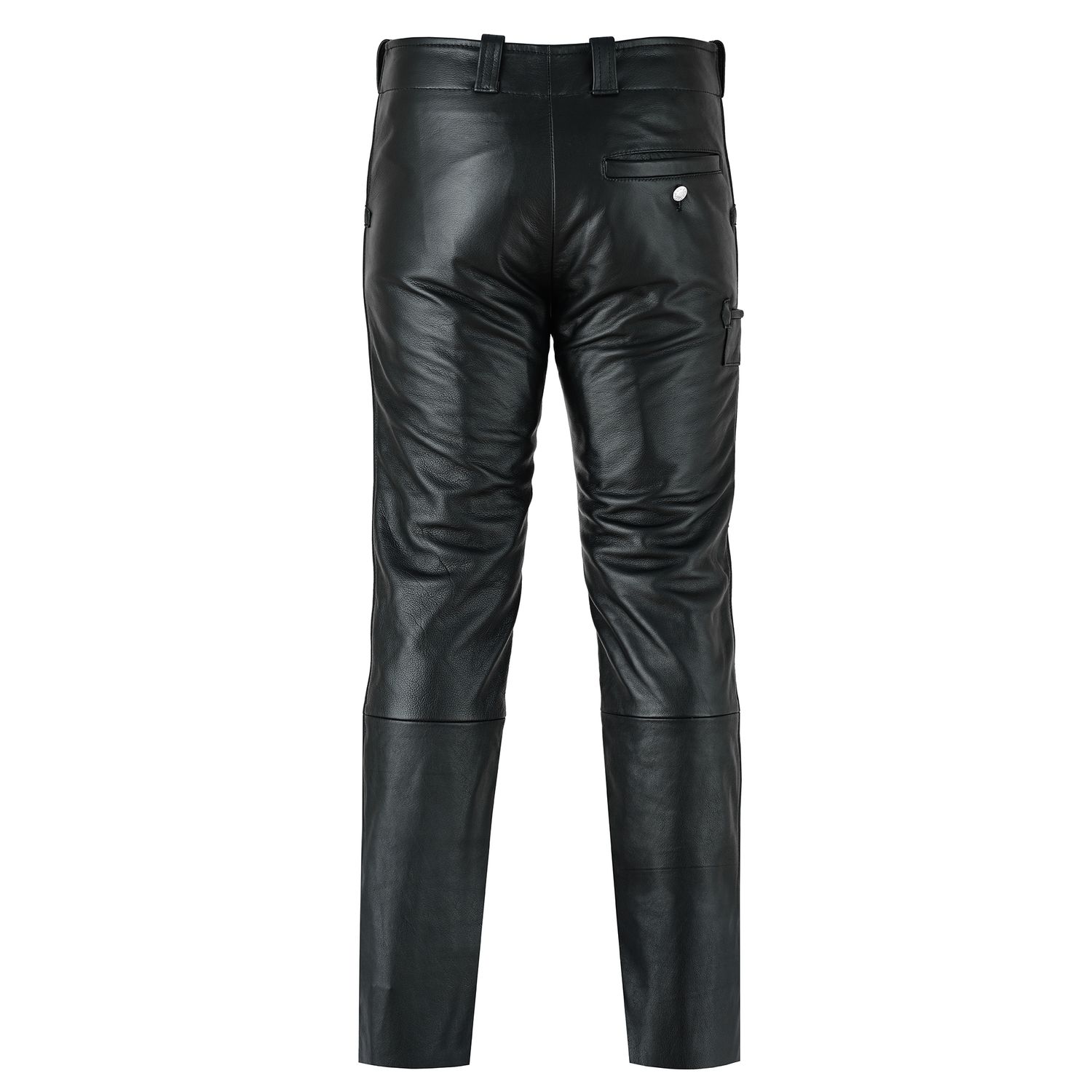 Bohmberg Premium Zimmermann Men’s Leather Pants, genuine cowhide leather, regular waist, cotton lining, black, premium quality