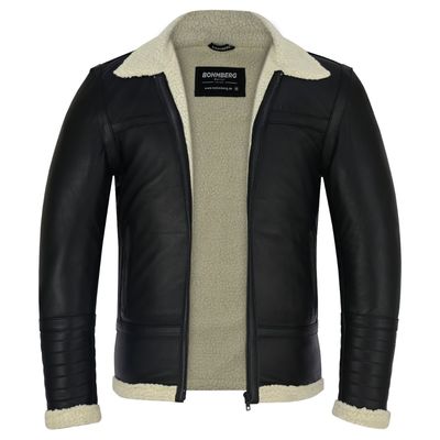 Men’s Leather Jacket Genuine Lamb Nappa with Warm Fur Lining – Winter Leather Jacket, Insulated, Classic Fit