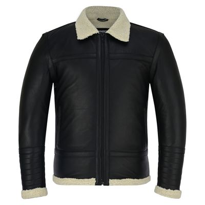 Men’s Leather Jacket Genuine Lamb Nappa with Warm Fur Lining – Winter Leather Jacket, Insulated, Classic Fit