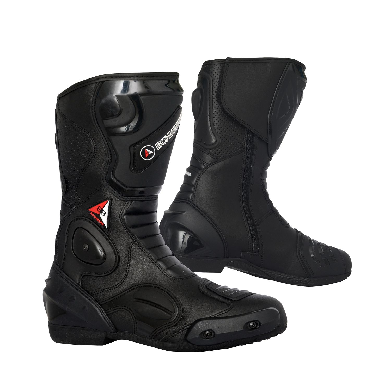 Bohmberg Spartans Men’s Motorcycle Boots Leather with Protectors Black