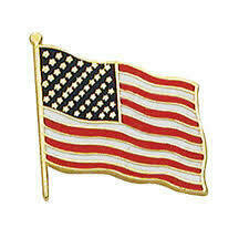 AMERICAN FLAG GOLD 3/4" PIN