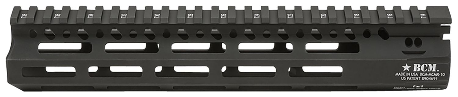 BCM MCMR10556BLK BCMGunfighter MCMR 10&quot; M-LOK, Free-Floating Style Made of Aluminum with Black Anodized Finish for AR-Platform