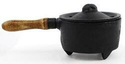 Cast Iron Incense Burner with Wooden Handle