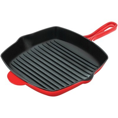 Cast Iron Enameled Square Skillet Grill Pan - NutriChef