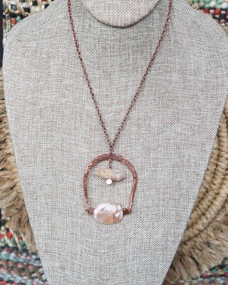 Flower Agate Copper Necklace