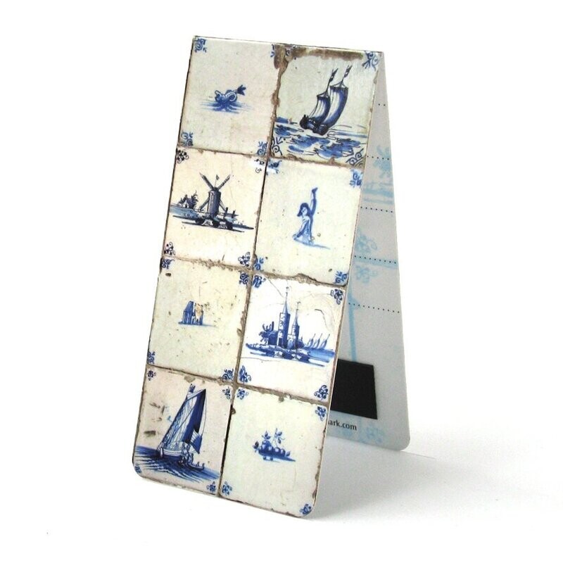 Delft blue magnetic bookmark