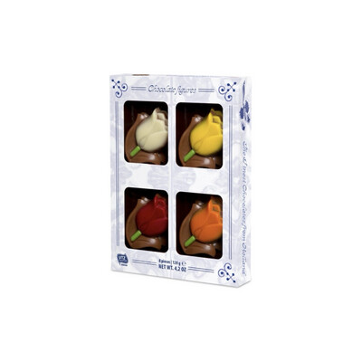 Chocolate tulips in Delft blue box