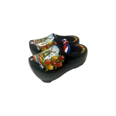Black Wooden Clogs – 10cm