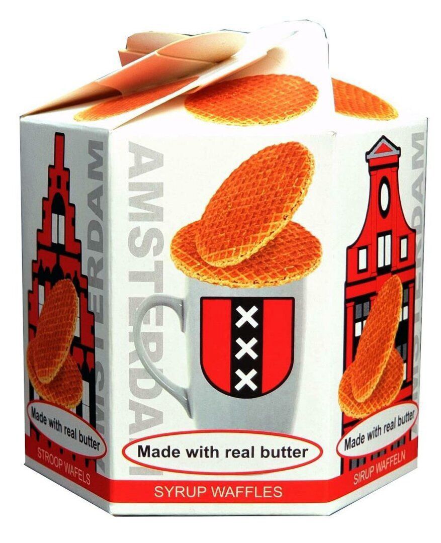 Hexagon box Amsterdam with Stroopwafels