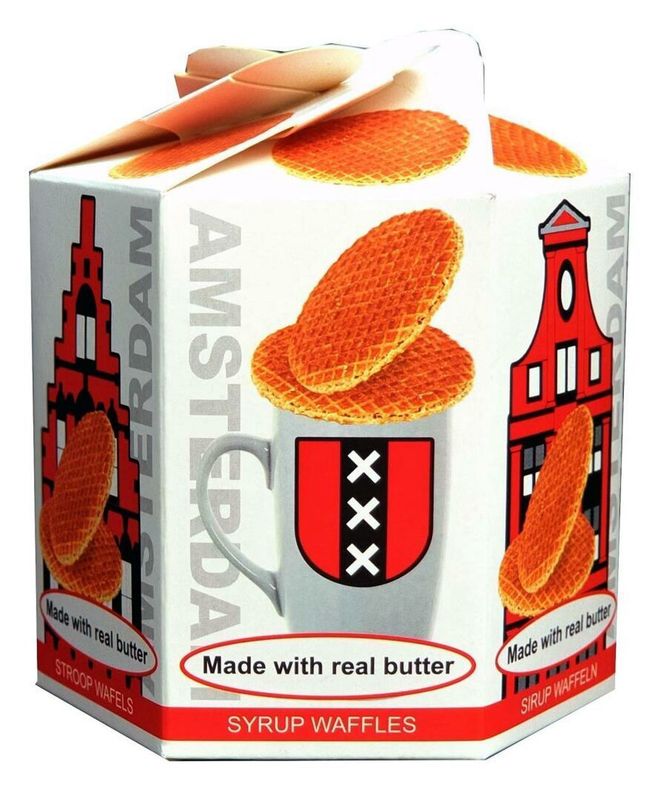 Hexagon box Amsterdam with Stroopwafels