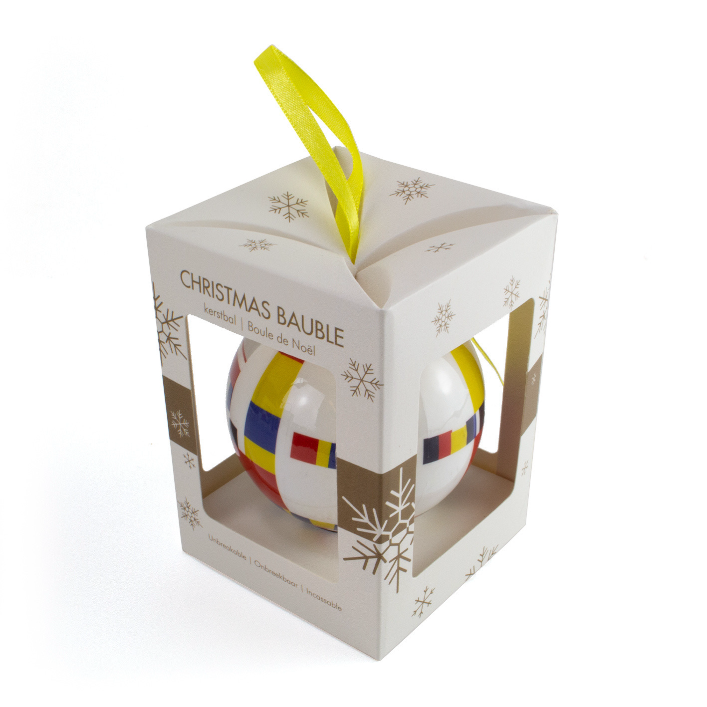 Unbreakable Christmas Bauble – Mondrian’s Victory Boogie Woogie (7cm)