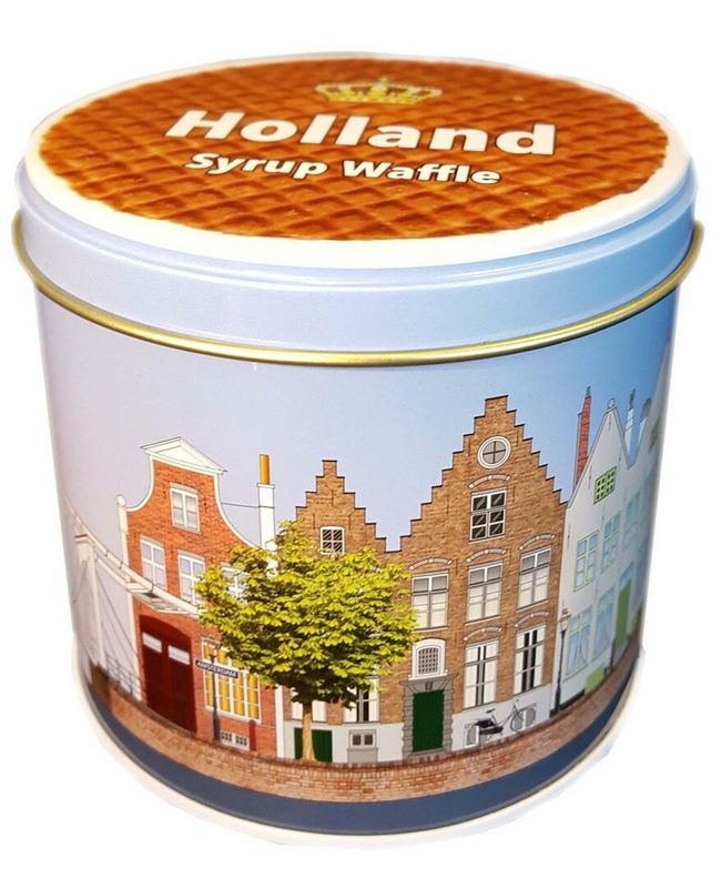 Holland stroopwafel can with stroopwafels