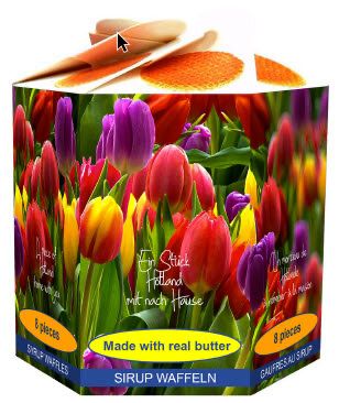 Hexagon box tulips with Stroopwafels