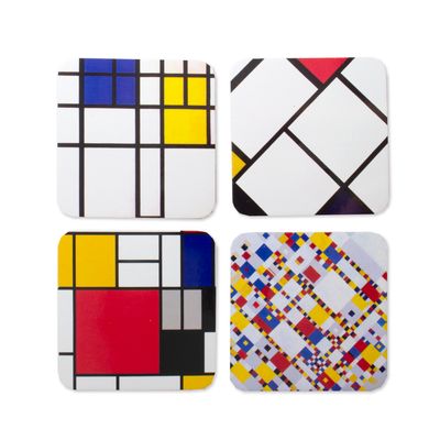 Mondrian Cork Coasters