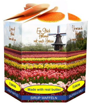 Hexagon box tulip field with Stroopwafels