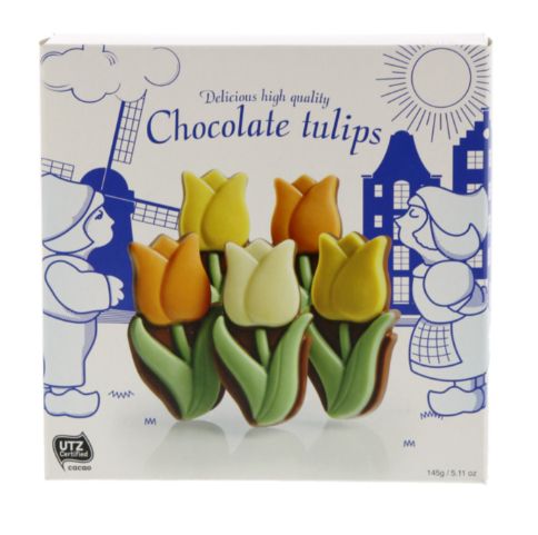 Decorated milk chocolate Dutch tulips 145 gram