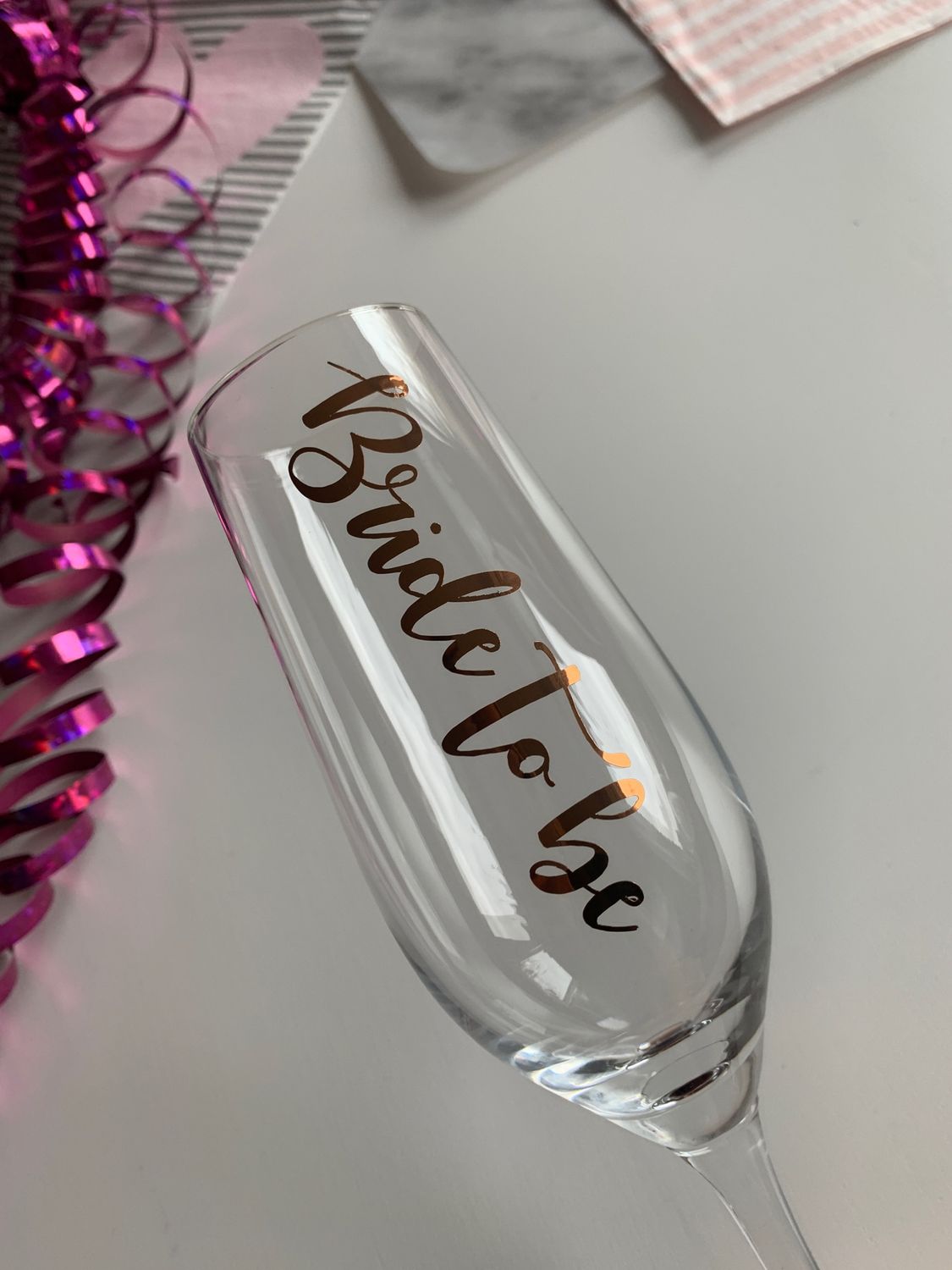 Aufkleber Sektglas "Bride"