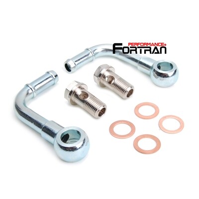 Turbo Water Pipe Kit M14x1.5mm Fit Garrett GT258 GT28 GT30 GT35 T25 T28 90Deg