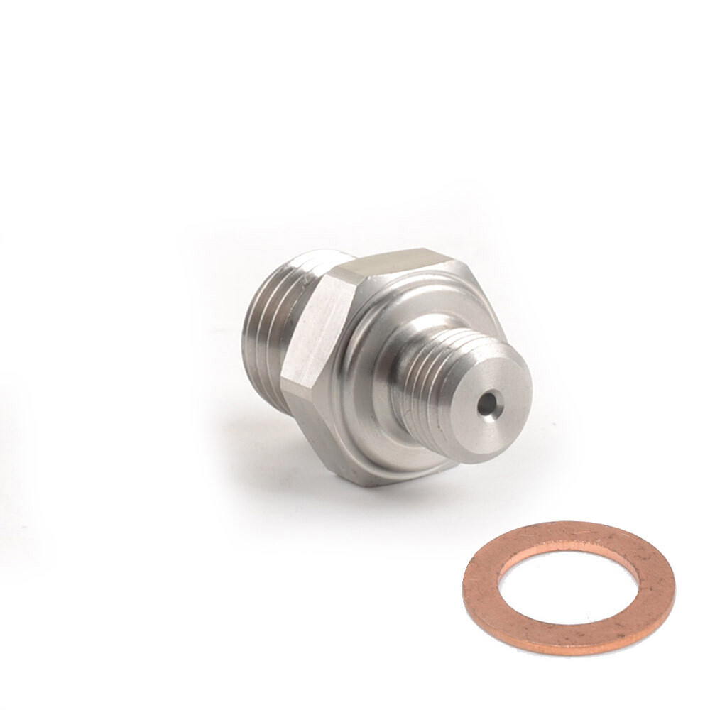 Stainless Turbo Oil Feed Adapter Kit M10 x 1.0mm to M14 x 1.5mm Borgwarner BV39-020 / 057