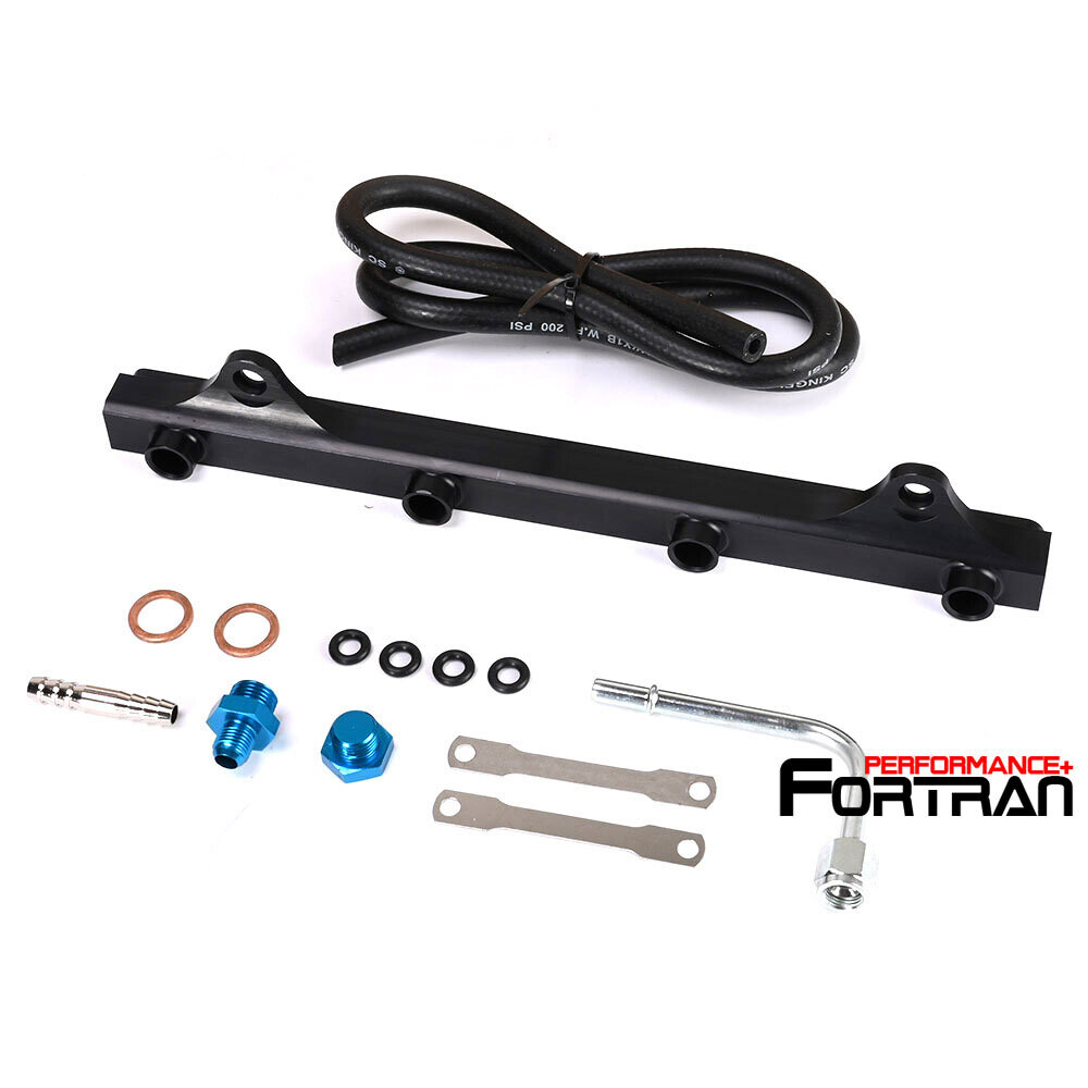 High Flow Fuel Rail Line Kit FOR Mitsubishi EVOX EVO10 4B11T / Aluminum Black