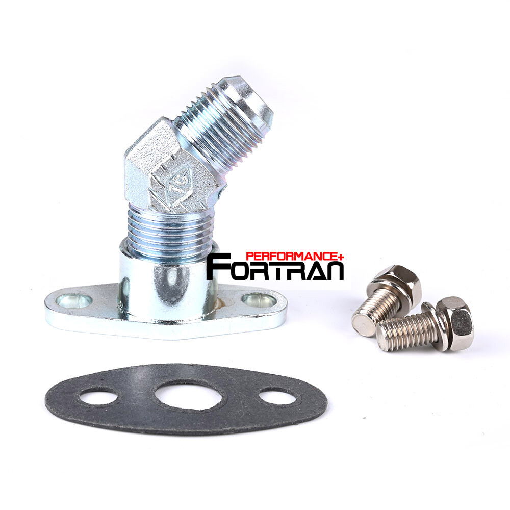 Turbo Oil Drain Flange Kit Fit Toyota 3S-GTE 3SGTE Rev 3 45Deg 10AN / 19mm Barb