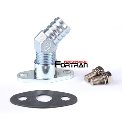 Turbo Oil Drain Flange Kit Fit Toyota 3S-GTE 3SGTE Rev 3 45Deg 10AN / 19mm Barb