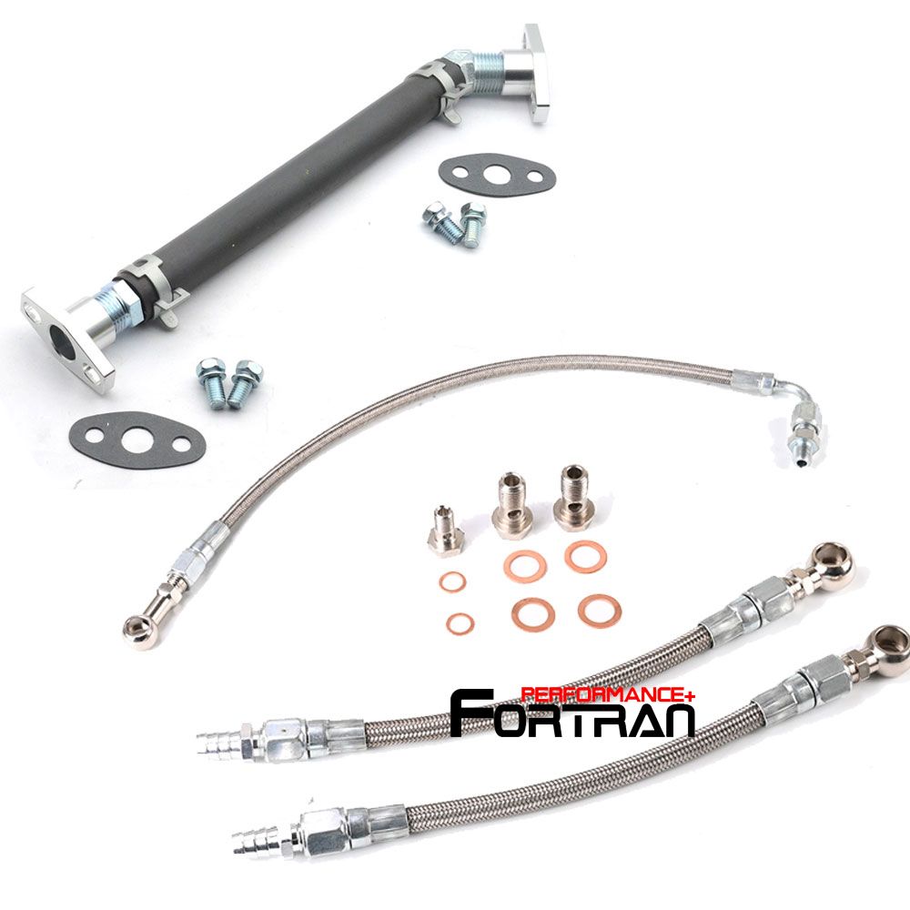 Turbo Oil / Water Line Kit for EVO4-9 w/ Garrett G25 G30 G35 Ball Bearing