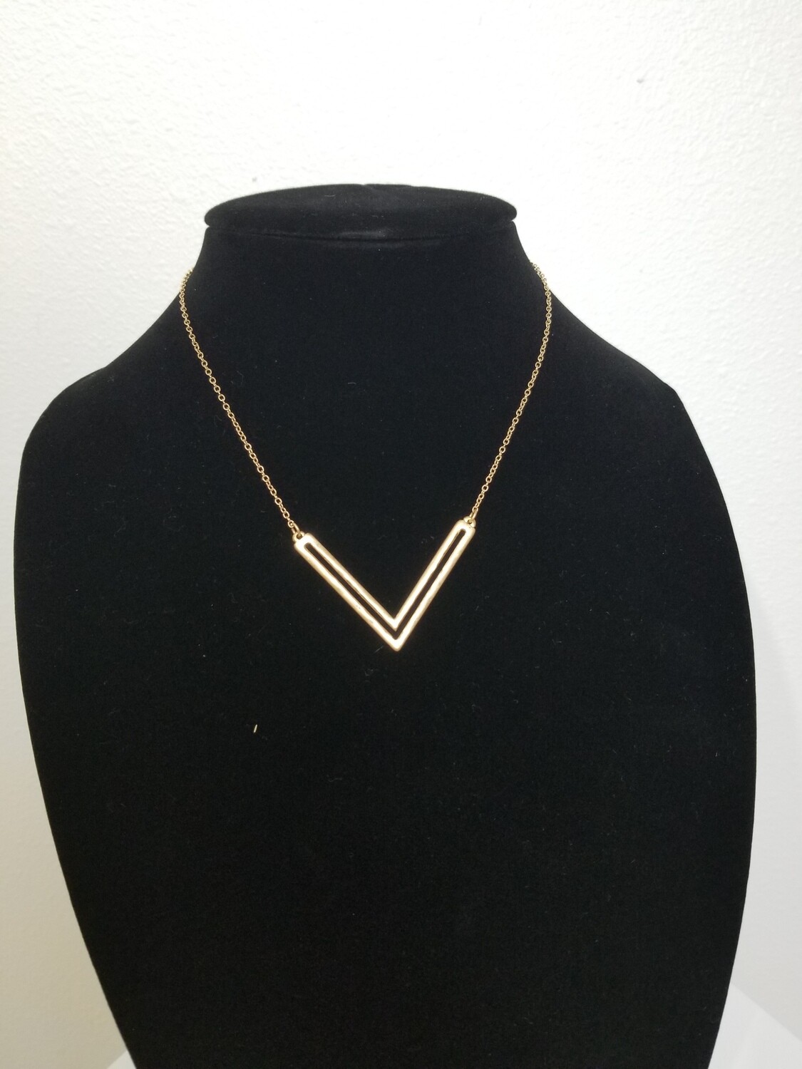 Hammered Cut Out Chevron Pendant