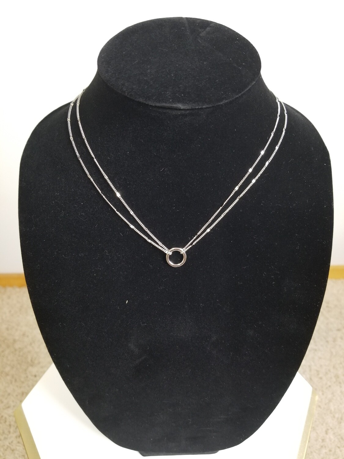 Multi Strand Ring Pendant Necklace