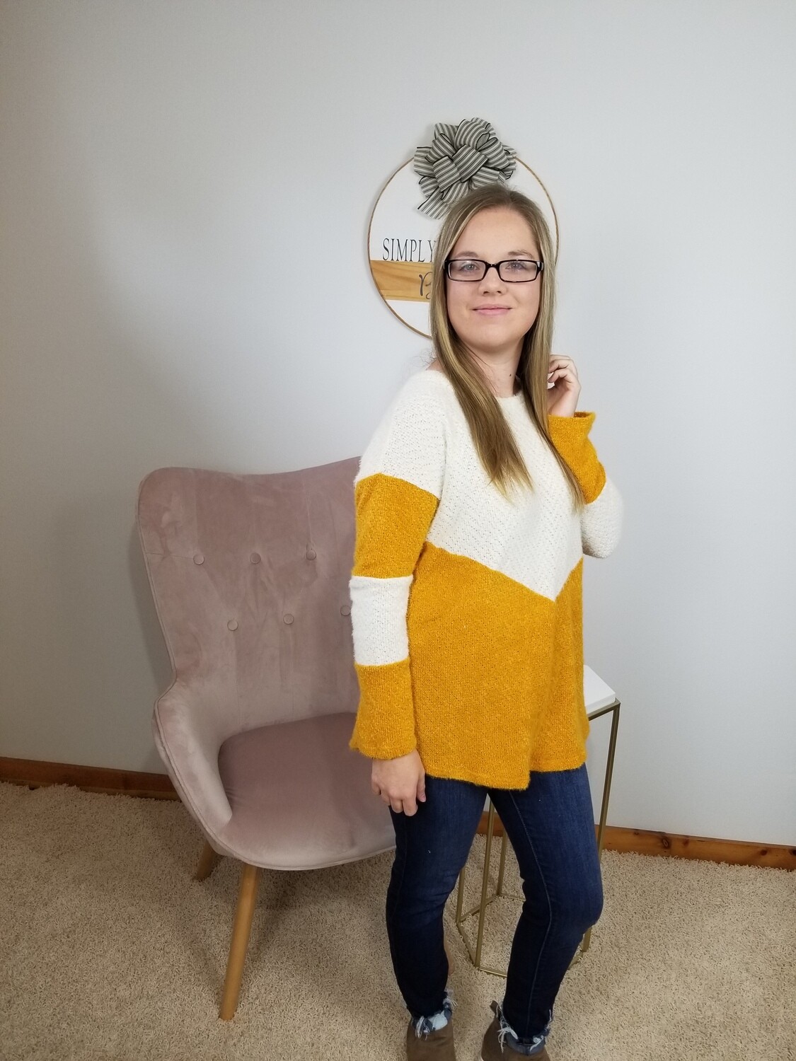 Chevron Mustard Sweater