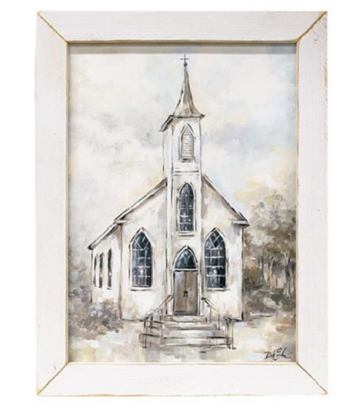 Church Print with White Frame