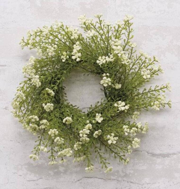 3" White Astilbe Candle Ring