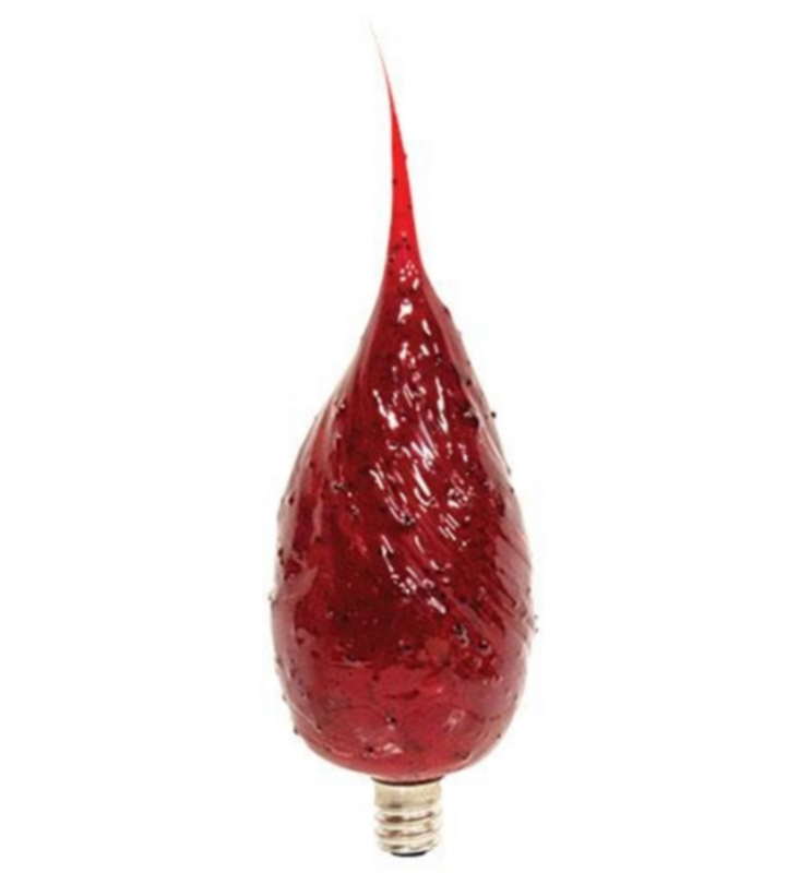 Large Red Ruby Flicker Silicone Dipped Bulb