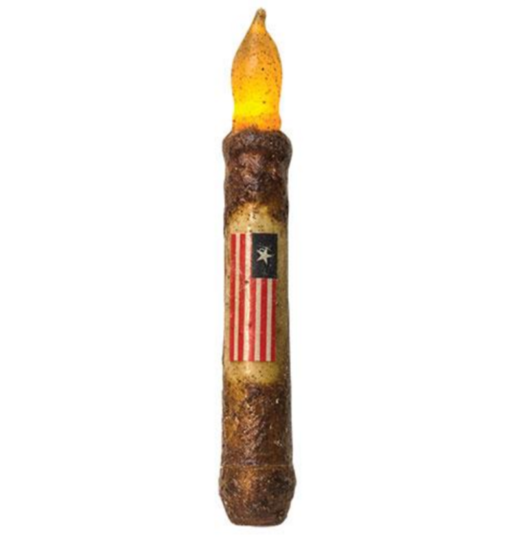 6&quot; Burnt Mustard Flag TIMER Taper Candle