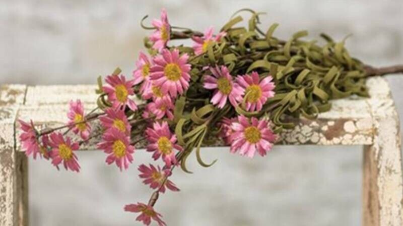 Pink Mini Mountain Daisy Bush Floral Decor Pick