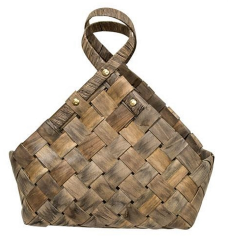 Rustic Woven Gathering Basket with Handles